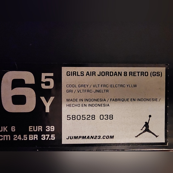 Girls Air Jordan Retro 8 Laney (GS) - Picture 11 of 11